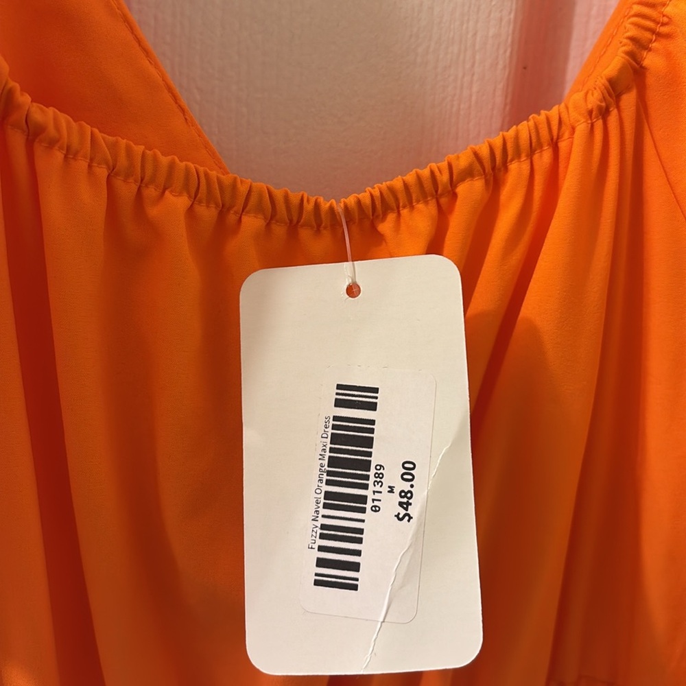 NWT The Grey Nickel Boutique Orange Tiered Maxi/Midi Dress - Picture 5 of 5